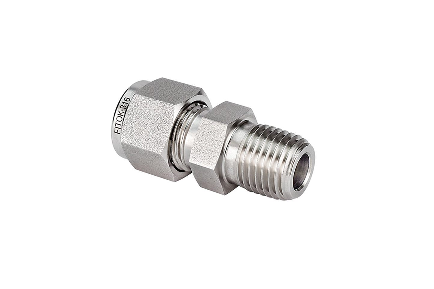 Tube Fitting, Male Connector, 1/2" Tube O.D. × 3/8 Male NPT