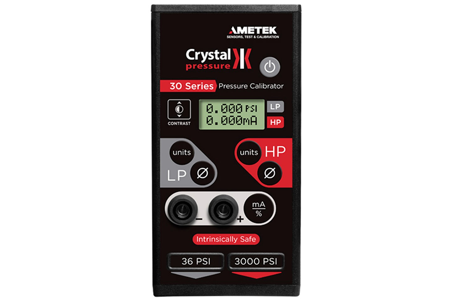 30 Series Pressure Calibrator Dual Sensor 36/1500psi