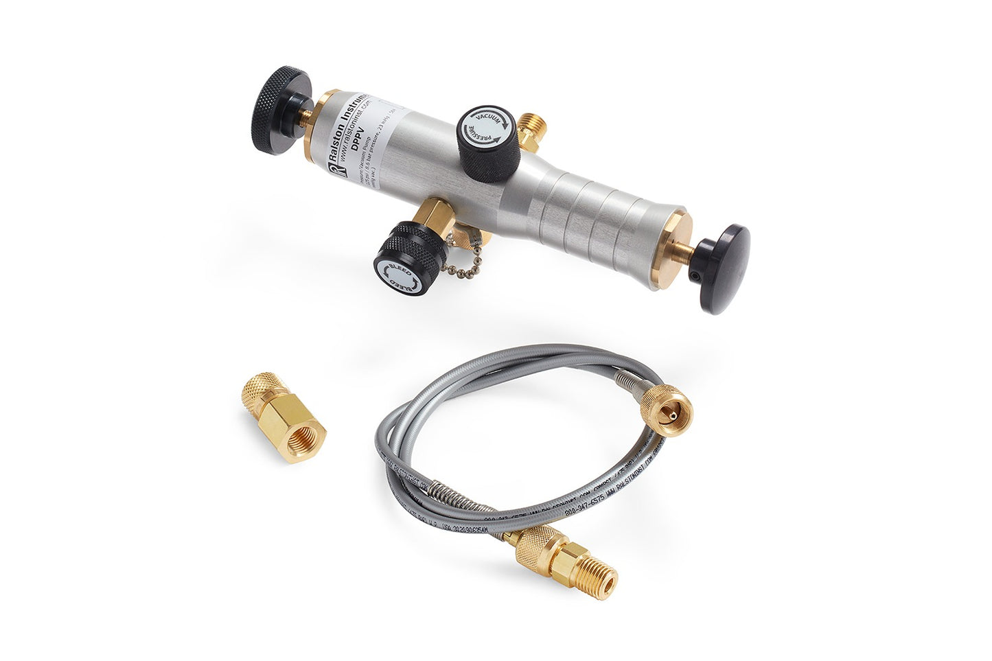 DPPV-2FBA 125 psi to -23 inHg pump, 1/4" FNPT gauge adapter, 3ft hose, 1/4" MNPT process conn.